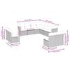 11-teiliges Gartensofa-Set mit Kissen Hellgrau Poly-Rattan