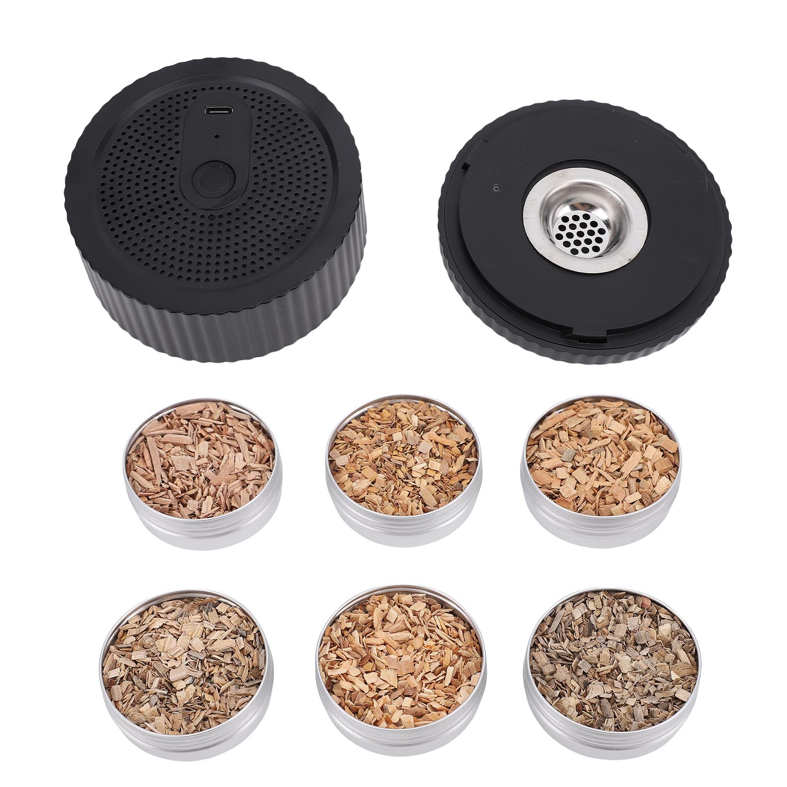 

Электрический набор для копчения виски, перезаряжаемая коптильня для коктейлей с 6 коробками древесной щепы для домашнего бара