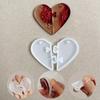 3Pcs Silicone Heart Puzzle Key Chain Mold Couple Pendant Resin Casting DIY Jewelry Making Mold with Hole Lover Puzzle