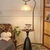 Retro Atmosphere Floor Lamp with Storage Rack - Chinese & American Style for Living Room or Bedroom