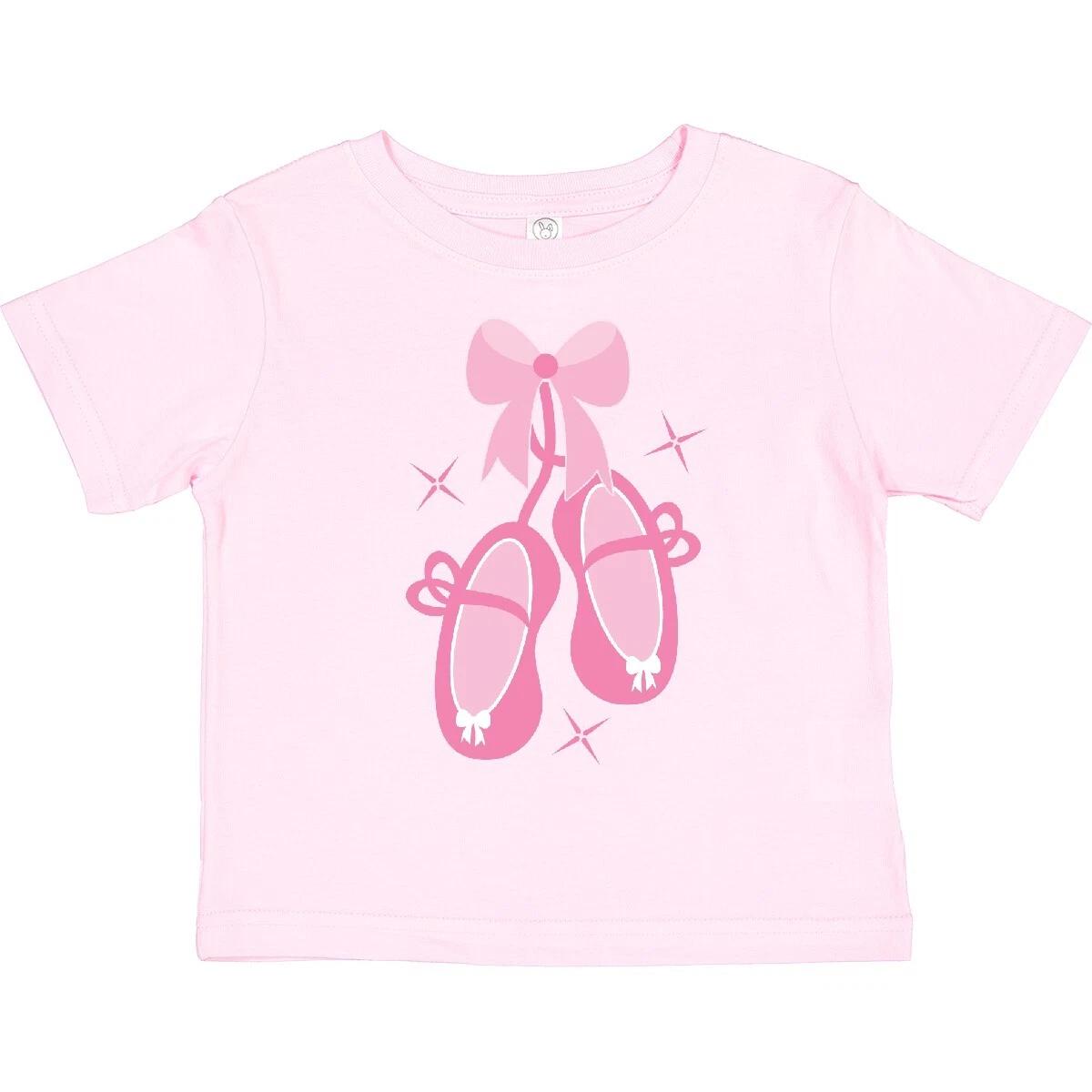 Inktastic Ballerina Pink Ballet Slippers Toddler kids boys T-Shirt Dancer Dance Dancing 140