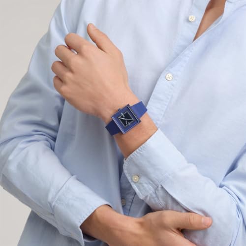 Swatch Square Bioceramic Squarely Blacklight Watch, Blue, SO34N700