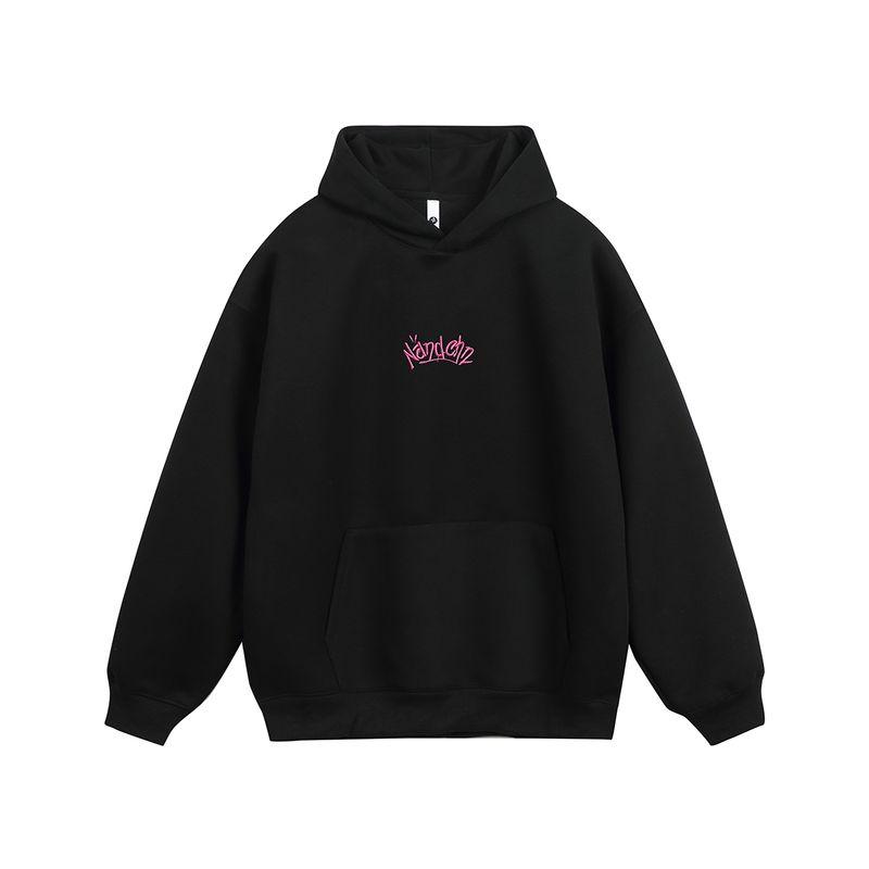 Men's Trendy American-Style Heavyweight Hooded Sweatshirt, High Street Letter Print, Loose Unisex Hoodie