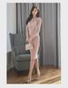 Korean Style Women's Slim Fit Lace Splice Midi Dress