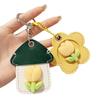 2Pcs Elegant Tulip Key Holder Faux Leather House Shape Keychain