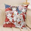 Yuru Yuri Cushion Cover Soft Plush Fabric DoubleSided Printed Sofa Cushion Cover for All Seasons Home Decor Gift