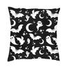 Witch Halloween Spooky Ghosts Bats Cushion Cover Sofa Decoration Square Throw Pillow Cover 45X45