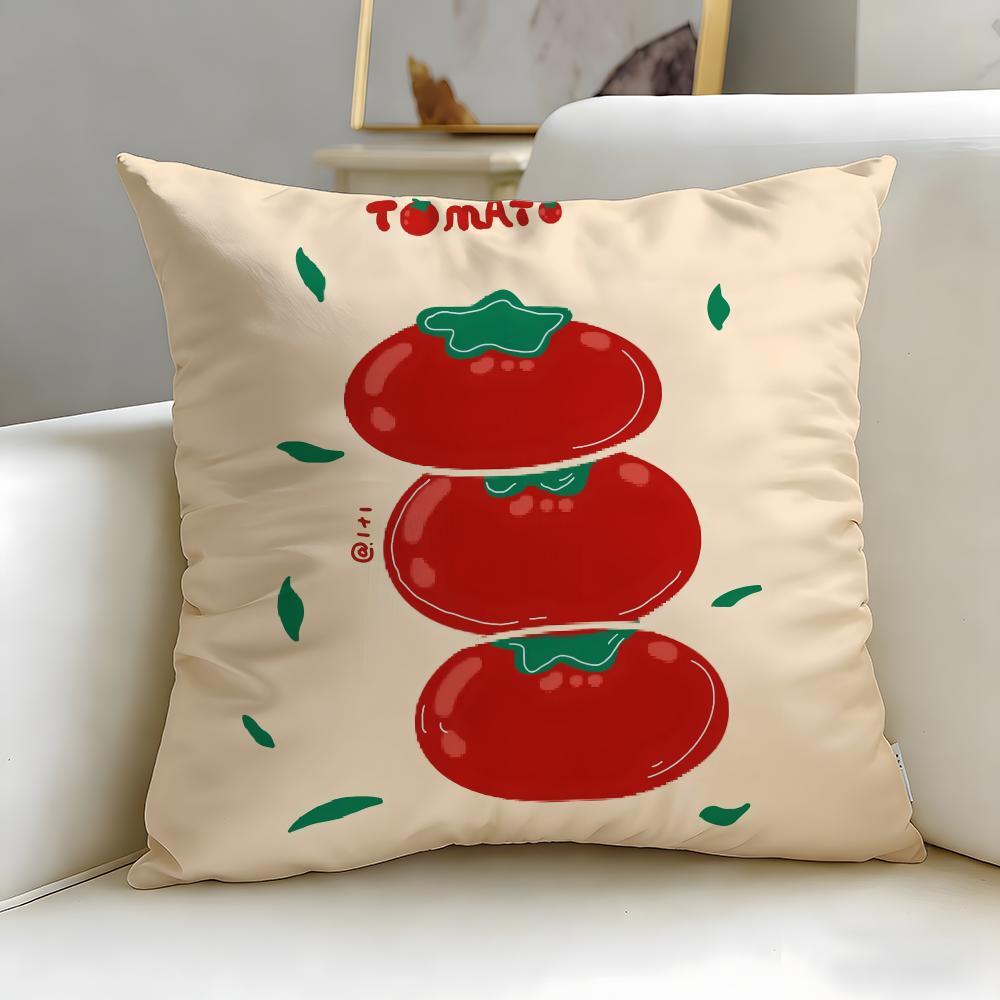 classic food Tomato Cushion Cover Soft & Easy-Wash Pillow Case – Versatile for Couch, Bed, Travel and Office