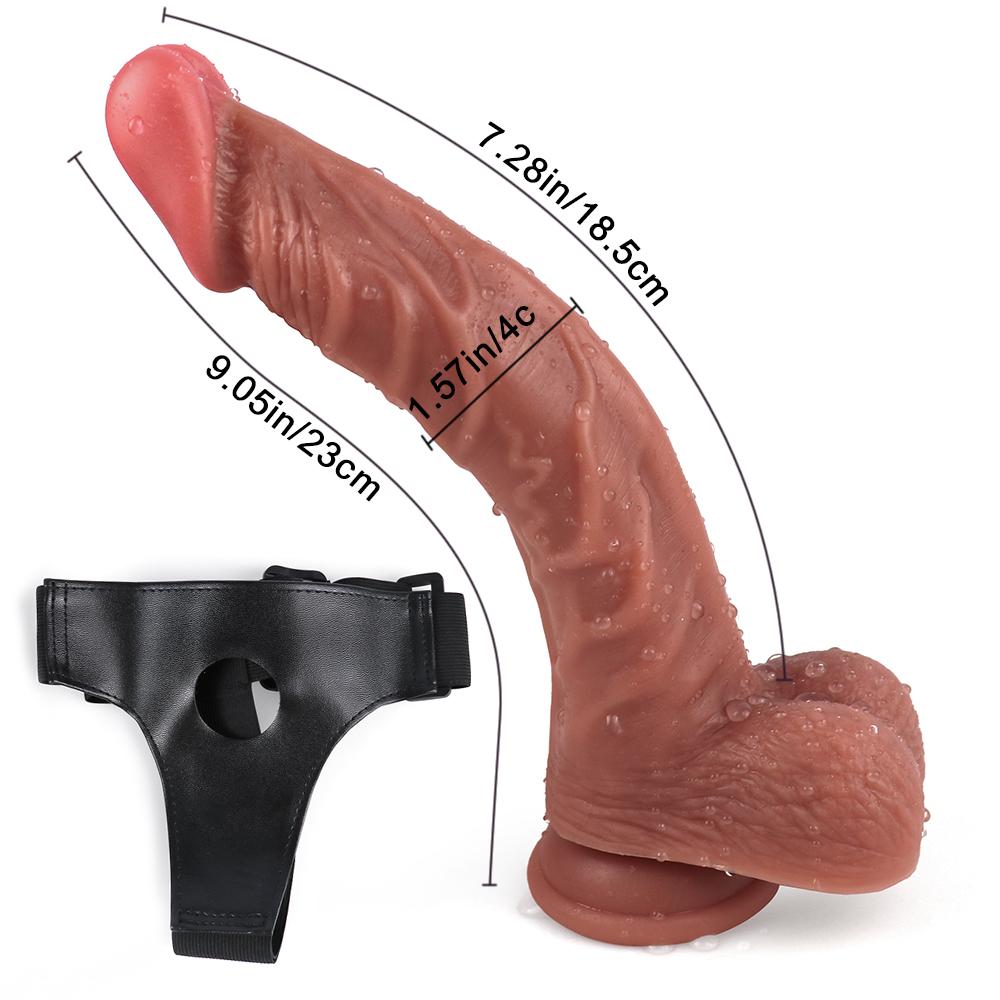 Pene Silicona Women's Strap-on Realistic Dildo Pants for Women Strapon Dildos with Rings Women Strapon Harness Belt  Sex Toy