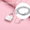 925 sterling silver 16-30 inch exquisite lock pendant necklace for women's fashion wedding gifts and jewelry