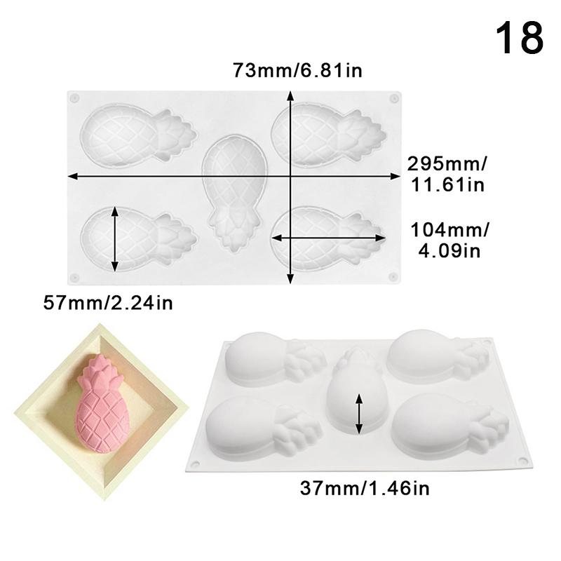 1 Stuks Ananas Peer Perzik Fruit Serie Taart Siliconen Vorm Mango Sinaasappel Bakken Mousse Vorm Aardbei Franse Dessert Mousse Vorm