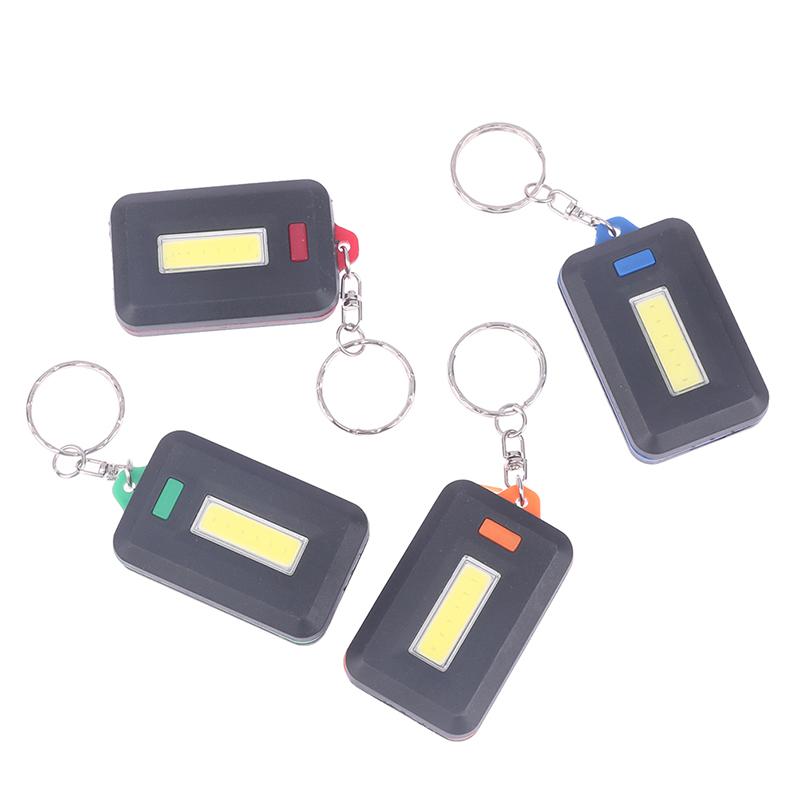 1Pcs Portable Mini Cob Led Keychain Flashlight Key Chain Torch Light Lamp