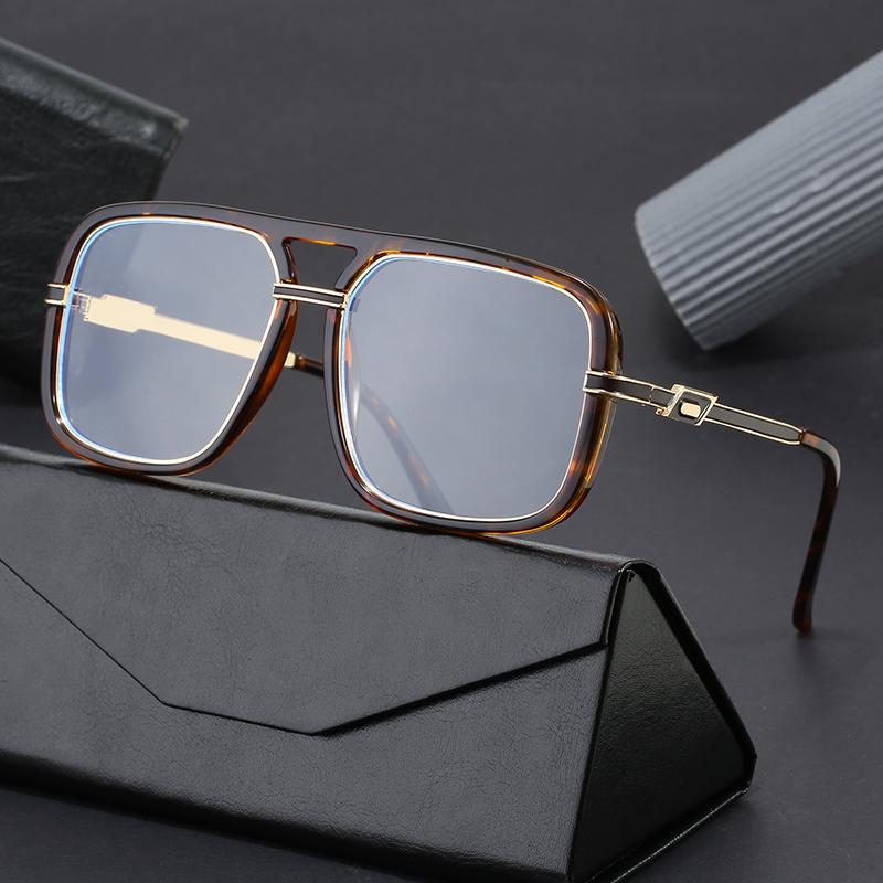 Oversize Sunglasses Fashion Square Metal Glasses Double Bridge Men Gradient Sunglasses Women Eyewear