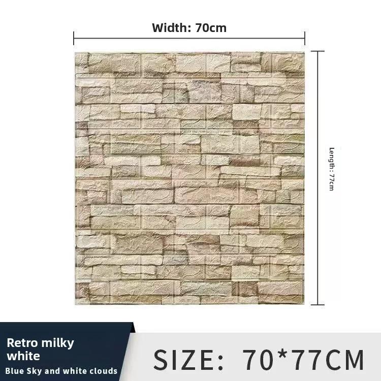 3D Tile Brick Wall Sticker Self-adhesive Waterproof Foam Wallpaper 10 Pcs 35x30cm
