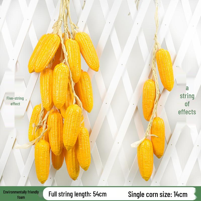 Brocheta Artificial de Chile Rojo, Ajo, Cacahuete y Maíz para Decoración de Fiesta de la Cosecha