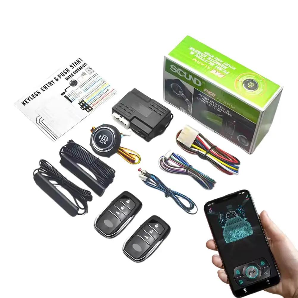 System bezkluczykowy Auto Start Stop Kluczyk Smart Key Zdalny Start przyciskiem Zestaw Systemu Auto Kluczyk do Samochodu Bezkluczykowy Jeden Z Auto S2Y3