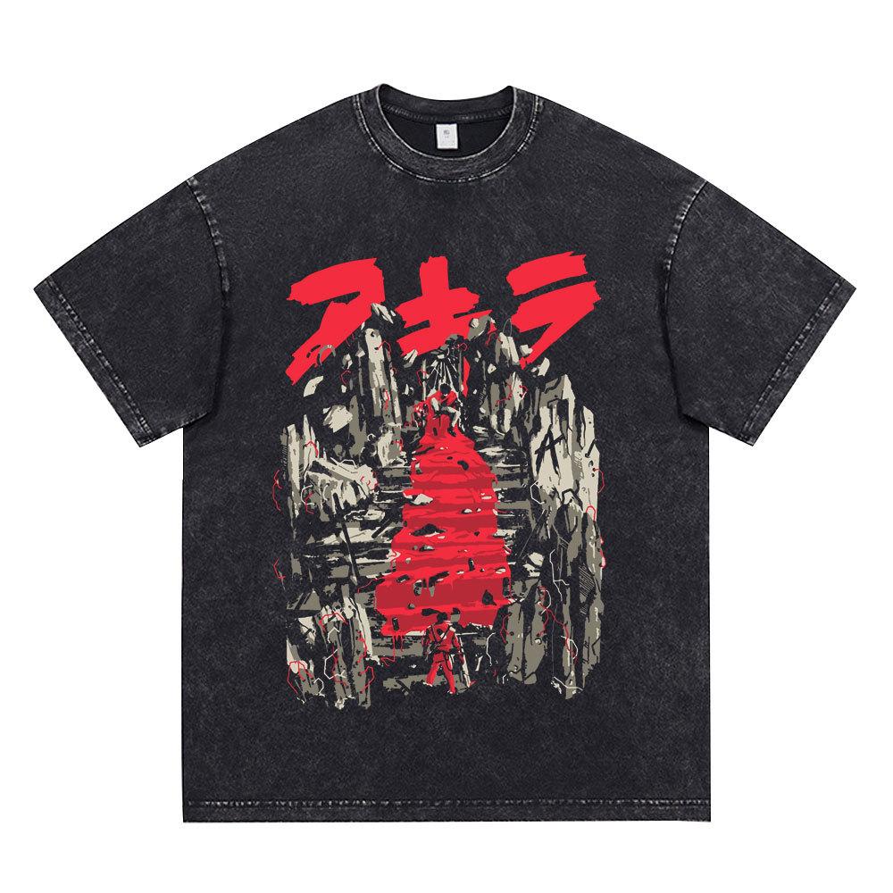 Anime Akira Vintage Washed T Shirt 90s Science Fiction Movie