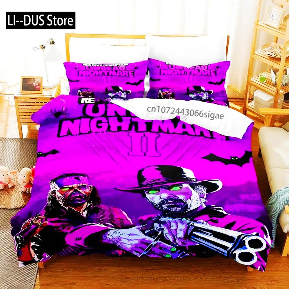 Undead Nightmare Red Dead Redemption Bedding Set Duvet Cover Bed Set Quilt Cover Pillowcase Comforter King Queen Size Boys Adult