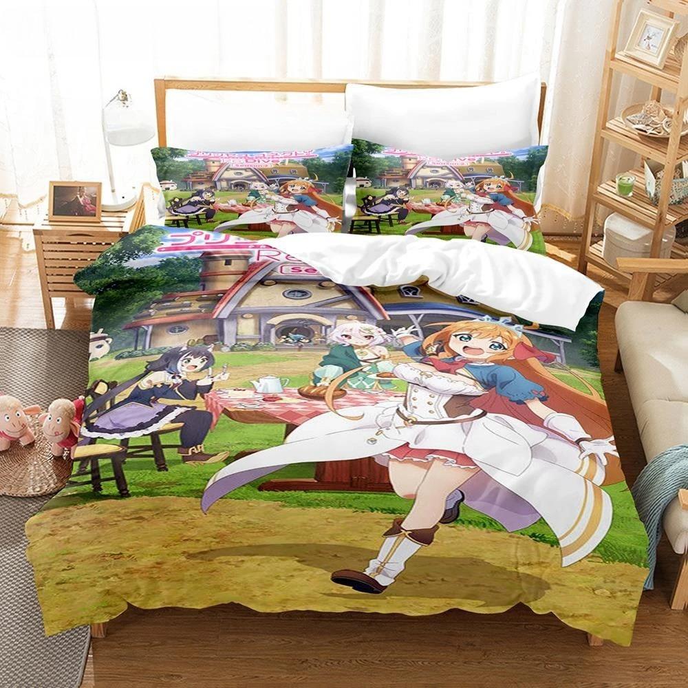 Anime Series Princess Bedding Set 200x200cm Duvet Cover Pillowcase , Anime Character Duvet Cover Set Luxury Boy & Girl Gifts