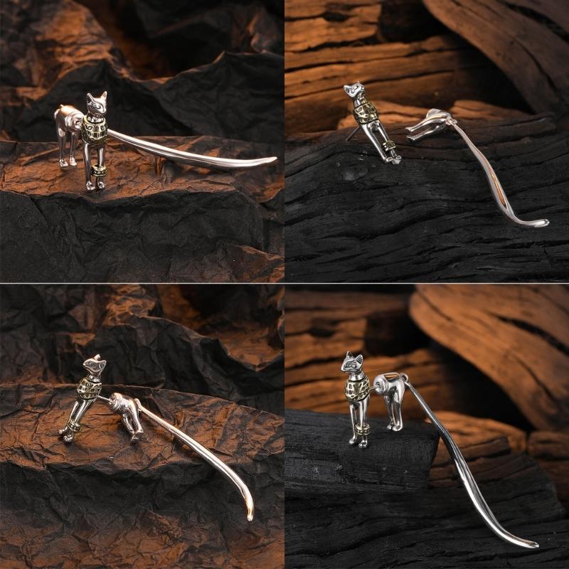 Fashion Ear Pin Delicate Ear Studs Egyptian Cat Shape Ear Jewelry Studs Earrings Ear Accessories for Fashion Outfits
