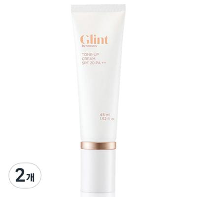 Glint Tone Up Cream SPF20 PA++, gemischte Farben, 45ml, 2 Stück