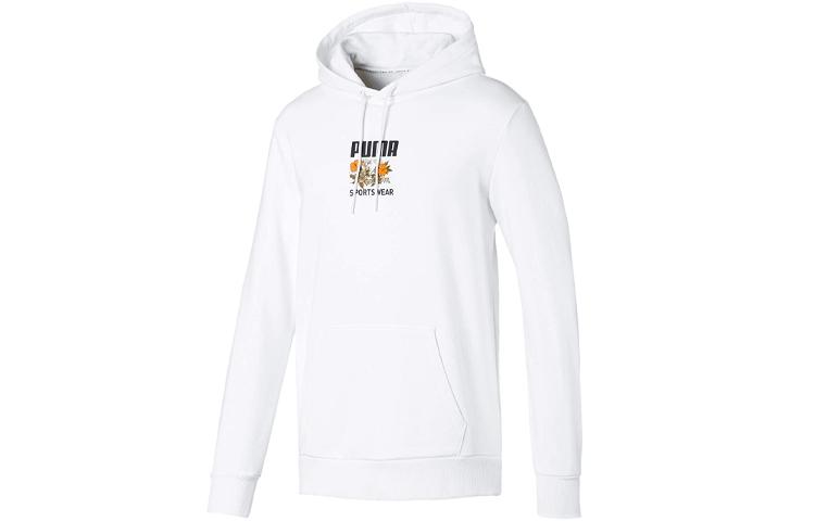 PUMA Sweatshirts Men s White Hooded Moderate Regular 596726-02 S