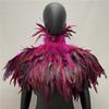 Gothic Feather Shawl with Rooster and Chicken Feather Accents - Halloween Masquerade Accessory