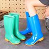 Fashion rain shoes women's high tube PVC rain boots four seasons rain shoes cleaning workshop vegetable market waterproof boots water shoes