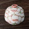 Takumifu Arita Ware 9cm Steamed Bowl, Tenpyo Style, Flower Red Painting, Made In Japan