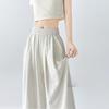 Chinese White Yamamoto Pants for Women In Summer Thin Casual High Waisted Sagging Texture Lazy Straight Leg Pants
