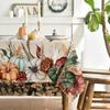 Horaldaily Fall Tablecloth 60×84 Inch Rectangular, Flower Autumn Harvest Pumpkin Washable Seasonal Table Cover for Party Picnic Dinner Decor