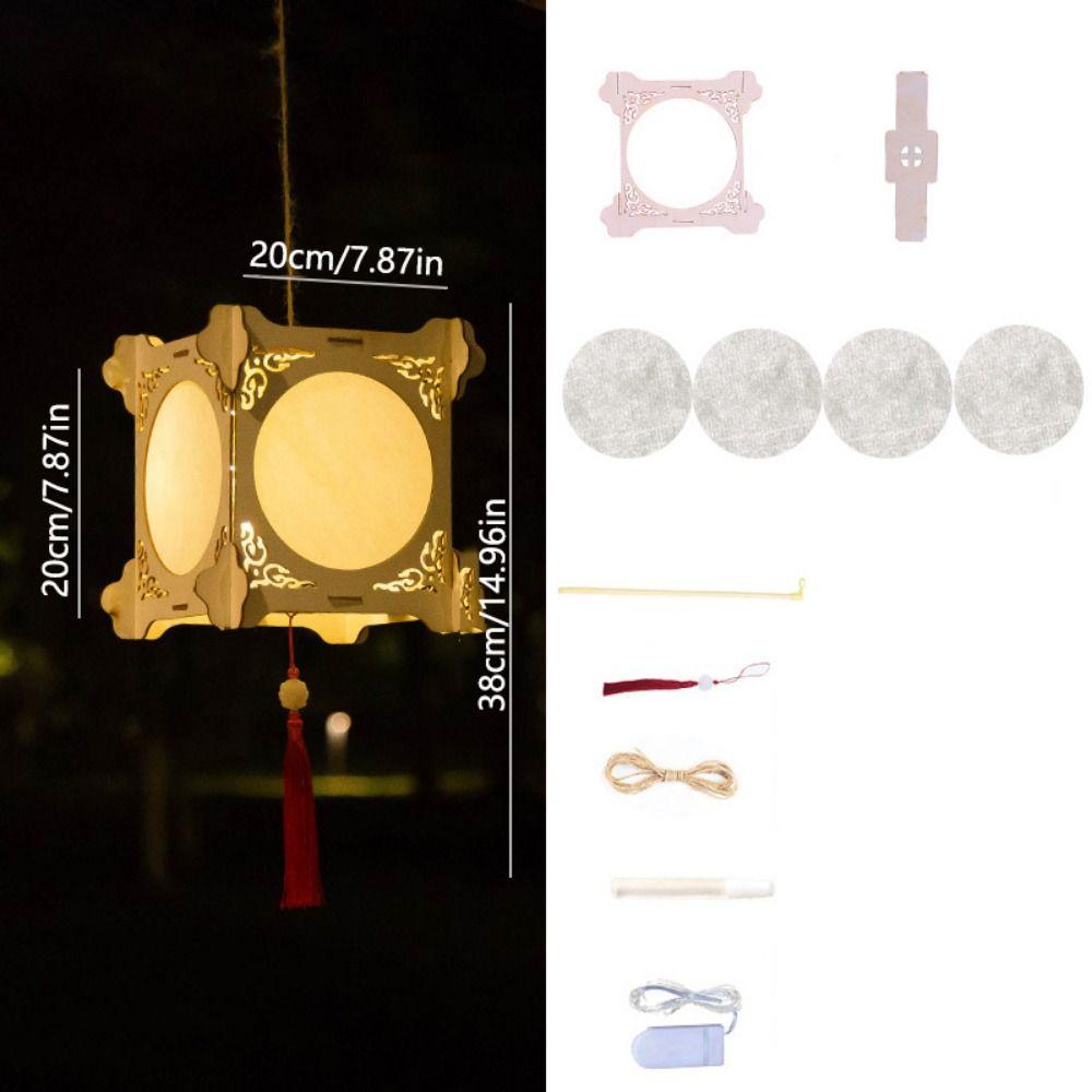 LED Light Mid-Autumn Festival Lantern Creative Art Lantern Portable Handmade Hanging Lamp  Festival
