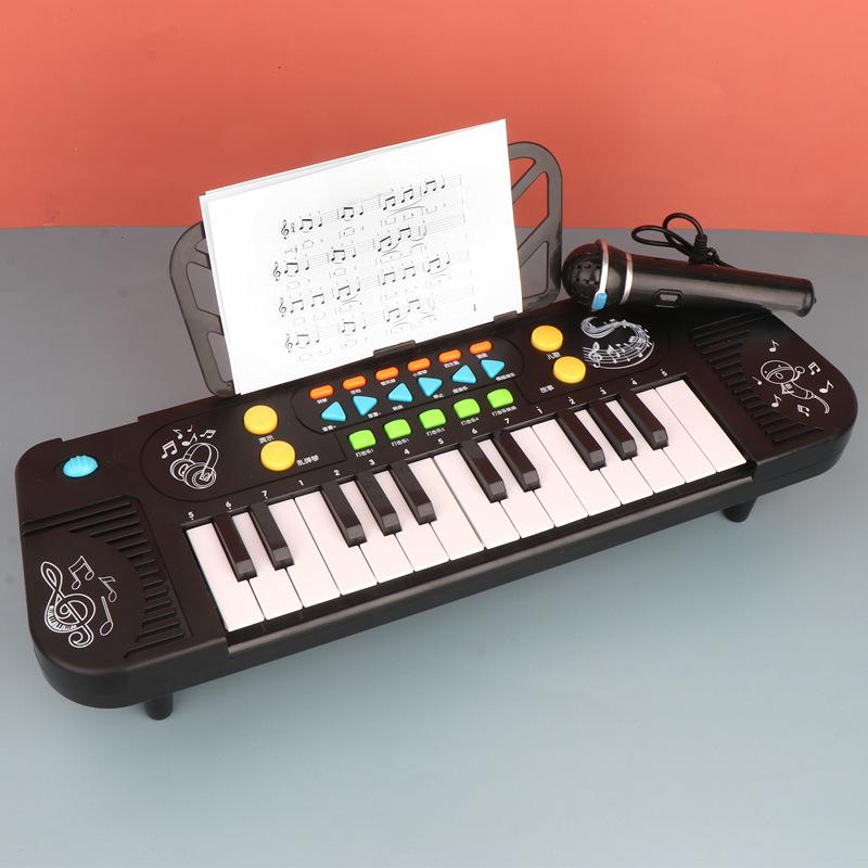 25-Key Children's Electronic Piano Toy with Microphone: Early Education Music Simulator