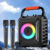 JYX Karaoke Set, Home Speaker Set with Loudspeaker, Two Wireless Microphones, Bluetooth 5.1, Compact PA System, Portable Karaoke Machine, SD Card, USB