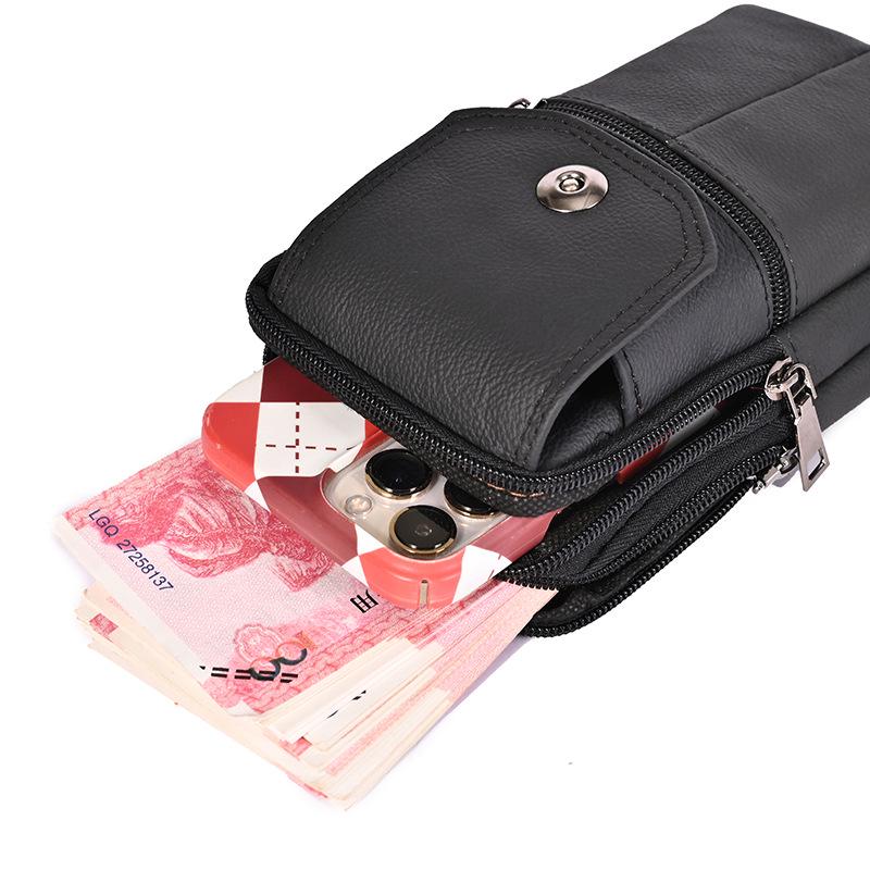 Men’s Cowhide Crossbody & Waist Phone Bag with ID Holder