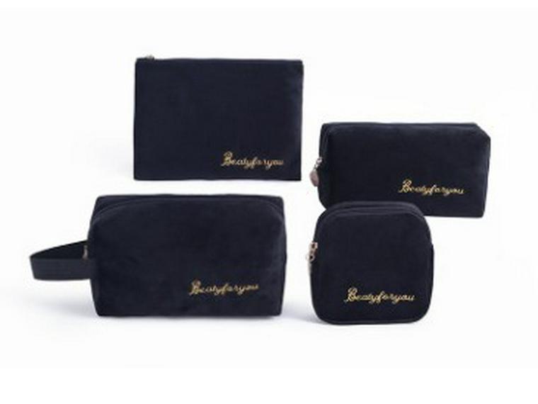 Kosmetik-Flanellbeutel-Set aus Samt: Handliche Aufbewahrung für Make-up, Lippenstift und Reise-Toilettenartikel