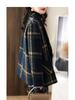 2025 Winter Übergröße Koreanischer Schlankmachender Vintage Karomuster Wollmantel für Damen