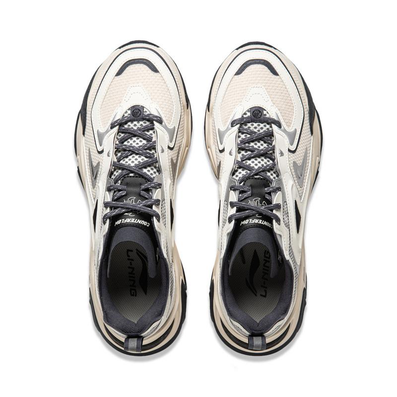 Li Ning CF Su Series Comfortable Versatile Shock Absorbing Durable Low Top Lifestyle Casual Shoes Men Sneaker Gray Off-White AGLU141-1