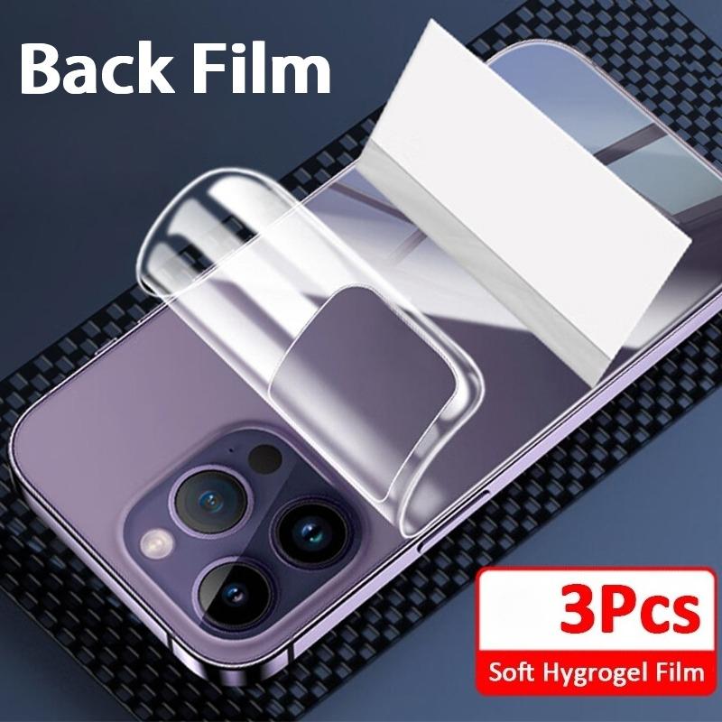 Three pieces of iPhone 17/16/15/14/13/12/11Pro Max/X/XS/XR soft back screen hydrogel film full coverage protective film
