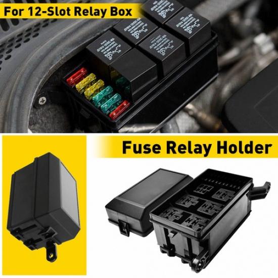 

Waterproof Automotive Fuse Relay Box Holder Block For 6 & Relay ATC Blade Fuses