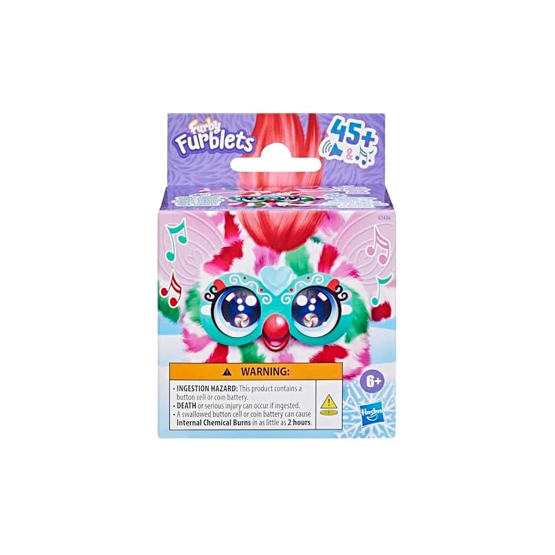Hasbro Furby Furblets Pepmint, Spezielle Feiertagsedition, Bietet Über 45 Geräusche, Furby-Sprache, Spielt und ist ein angetriebenes Plüschtier, Ab 6 Jahren