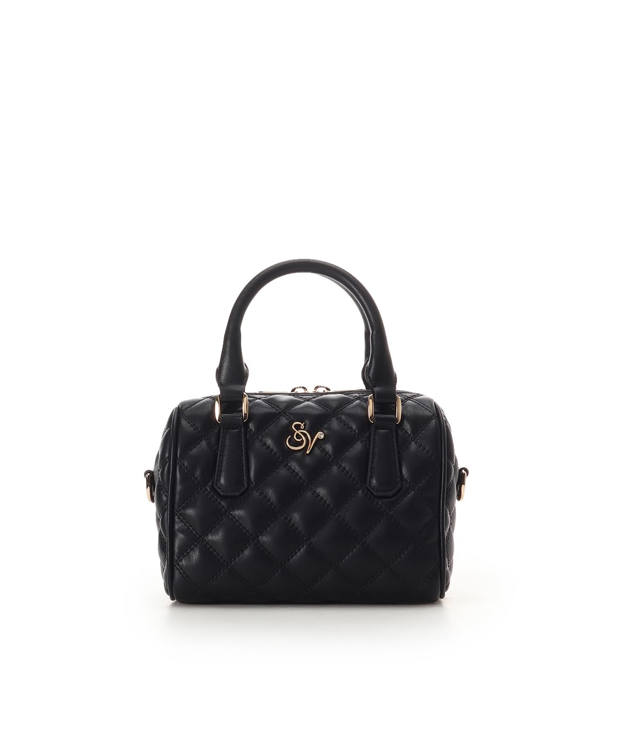 Сумка-клатч с ромбовидной стежкой Двойная строчка чёрный