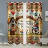 2pcs Charming "Happy Valentine's Day" Cottage Curtains   Perfect for Festive Window Decor   Cozy Home Bedroom Living Room Decor