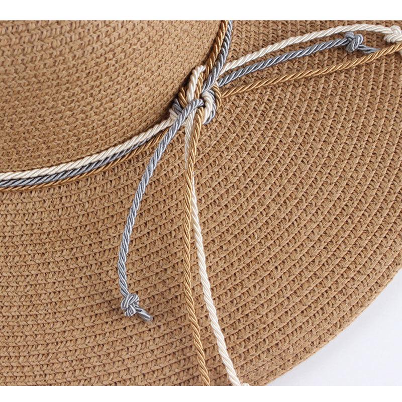 Summer Ladies Outdoor Travel Visor Beach Large Brim Sun Hat Dome Straw Hat