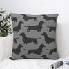 Dachshund Dog Silhouette Square Pillow Case Wiener Sausage Doxie Cushion Cover Polyester Decor Pillowcover for Car 40x40cm