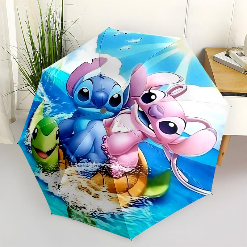

Stitch, Lilo Themed Automatic Opening and Closing Umbrella, Brightly Colored 8-rib Portable Umbrella, Suitable for Men and Women, A Perfect