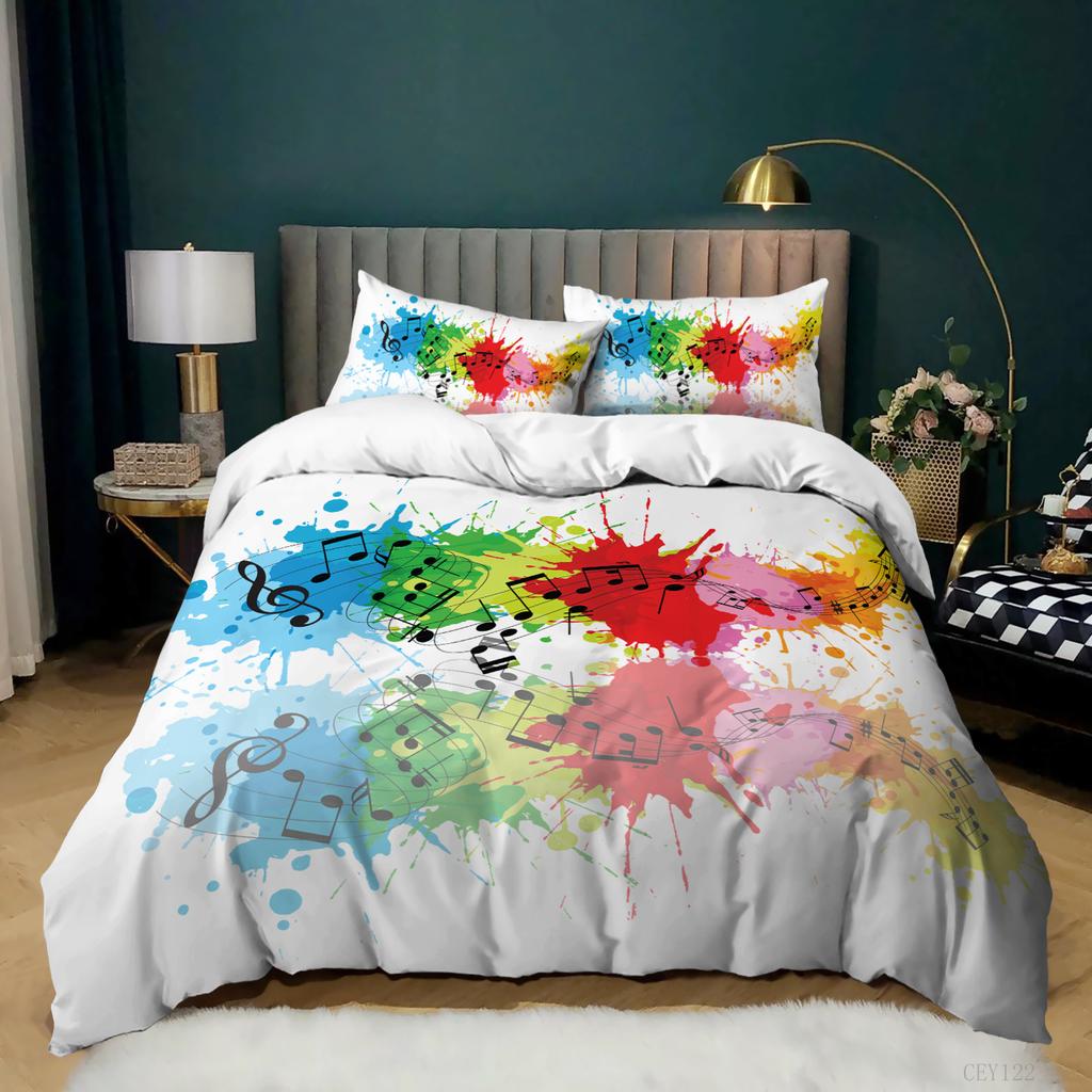 Music Note Quilt Set Three-Piece 3D Digital Printing Kit