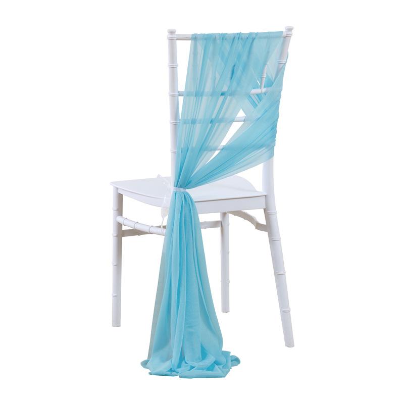 2pcs Chiffon Chair Sashes Wedding Chair Decoration 20x250cm for Wedding Aisle Party Banquet Event Baby Shower