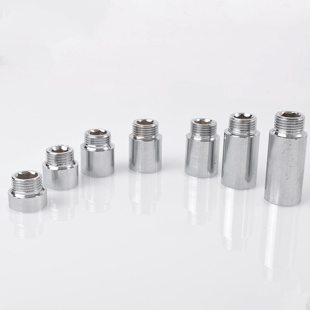 Brass 1/2 " Female To Male Stainless Steel Thickened Extension Joint Lengthened Hexagonal Extension Direct Chrome Plating Brass