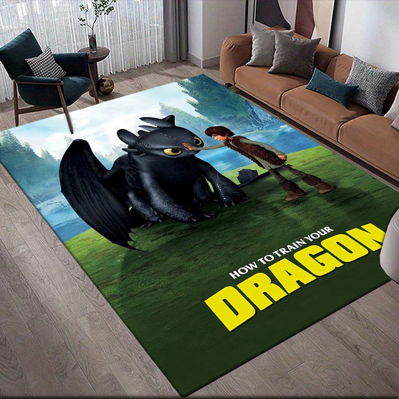 How To Train Your Dragon Hiccup & Toothless Area Rug, HTTYD Fan Cozy Carpet, Ideal Gift.chl